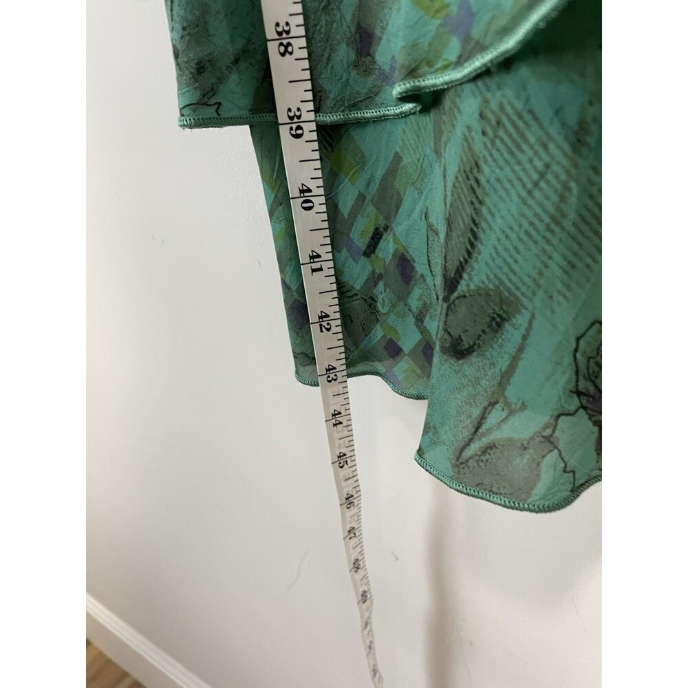 Click by Color Me Cotton Layered Green Floral Cupro Rayon Midi Dress SZ M Tiered - Picture 7 of 7